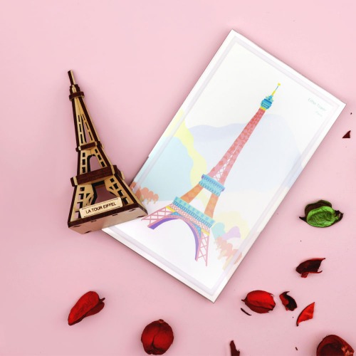 에펠탑 랜드마크 원목 입체퍼즐 포스트카드